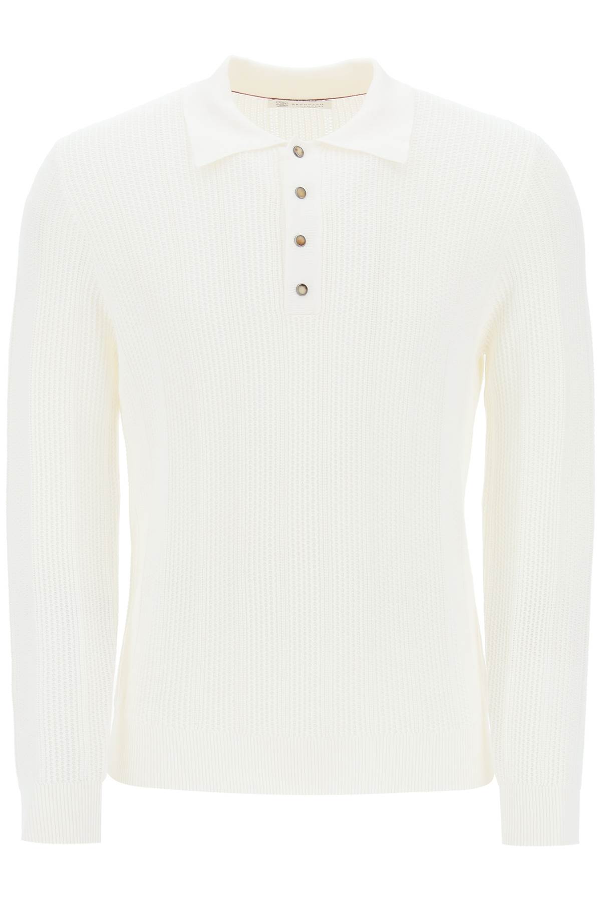 Long-sleeved Knitted Polo Shirt