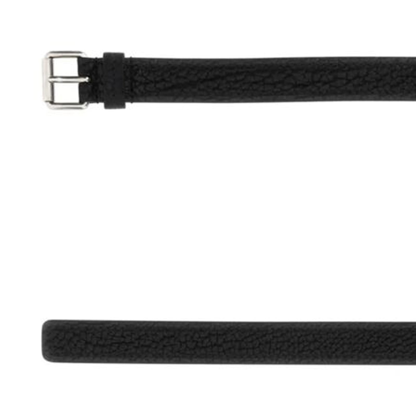 Prada Men Black Leather Belt In Black