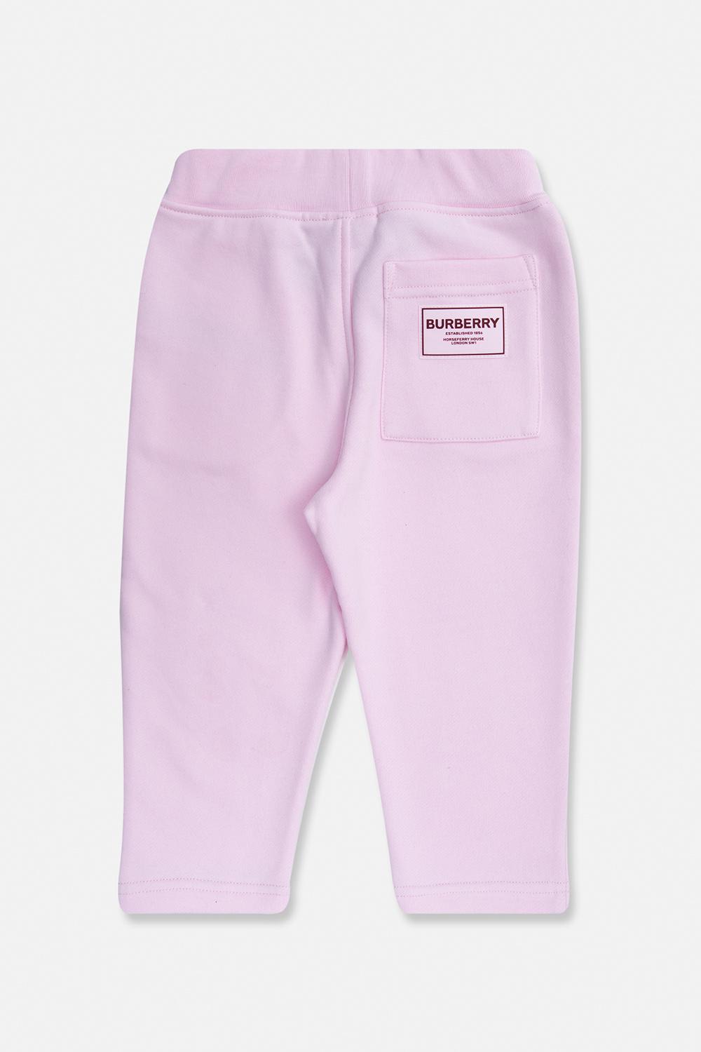 Shop Burberry Sweatpants With Teddy Bear Motif In Pink