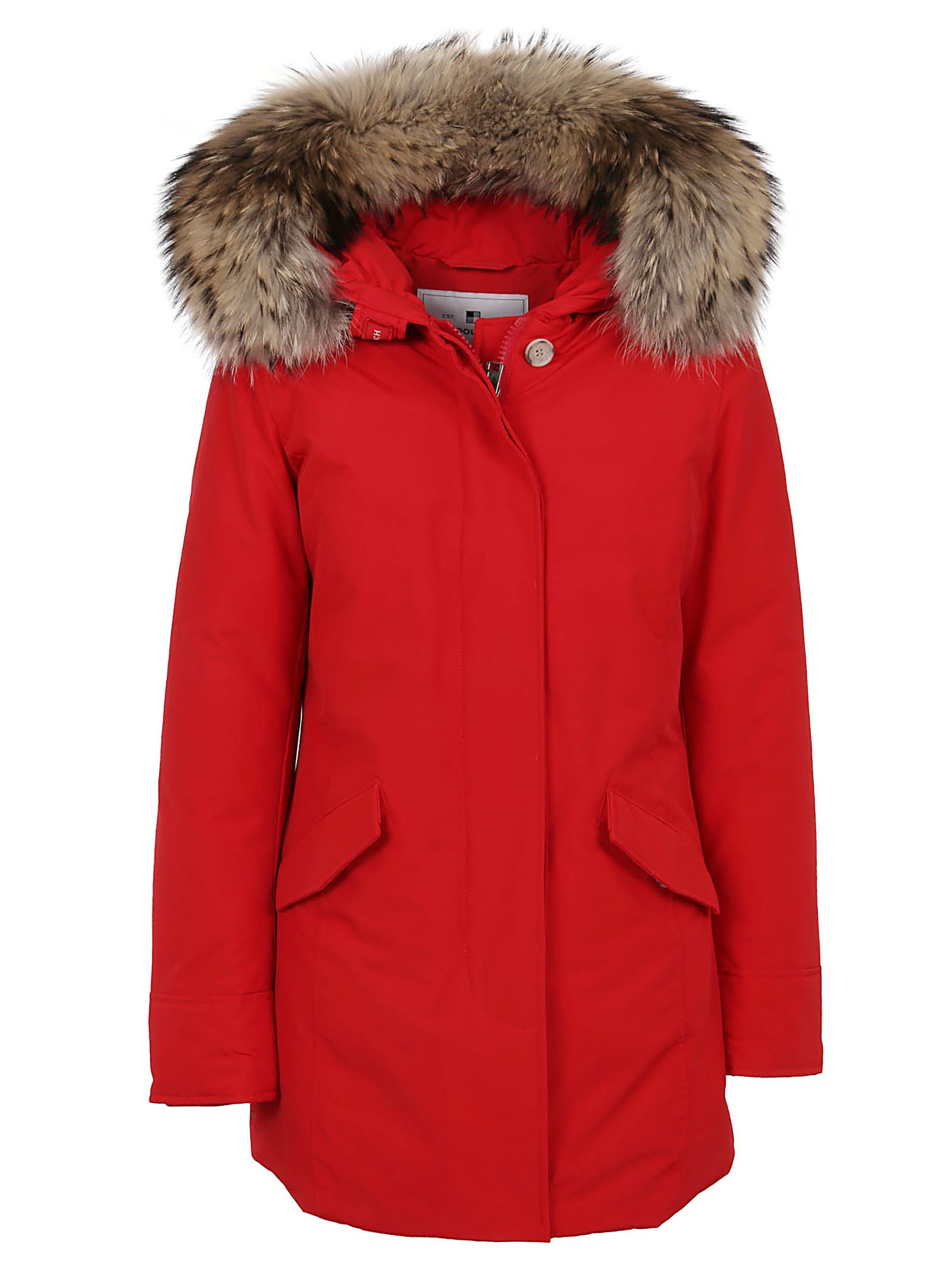 Woolrich Red Cotton Padded Coat