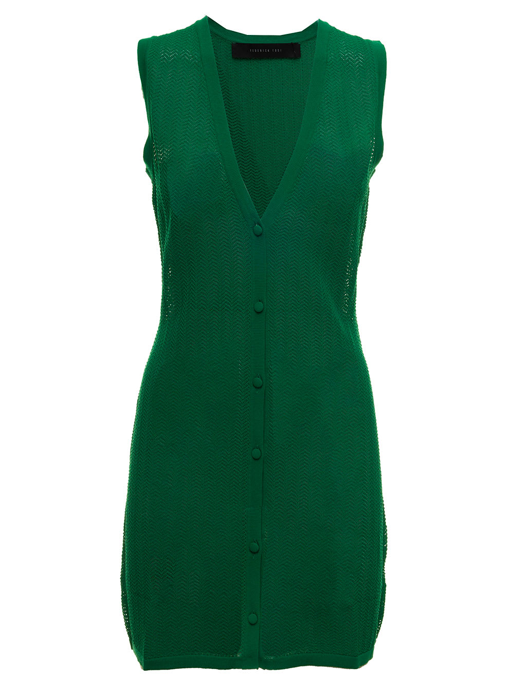 Federica Tosi Womans Green Viscose Cardigan