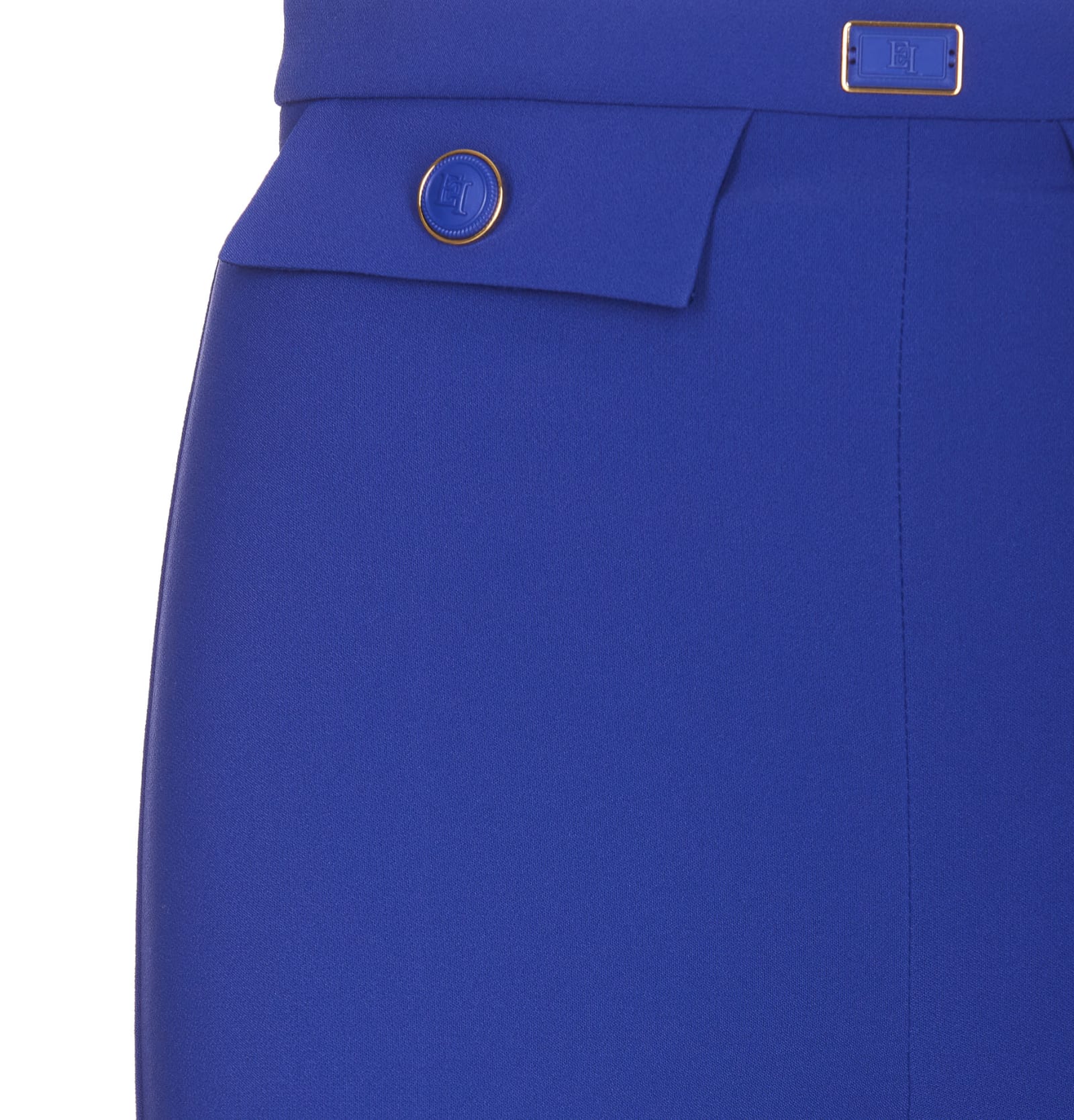 Shop Elisabetta Franchi Pants In Blue