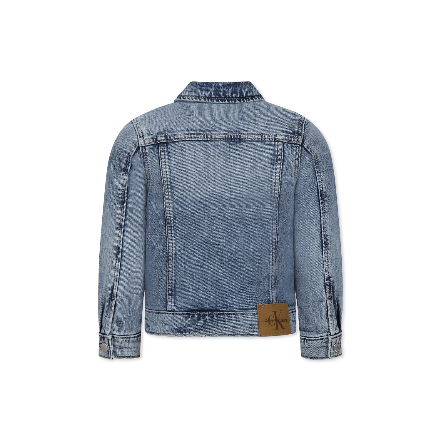 Calvin Klein Long-sleeved Denim Coat In Denim
