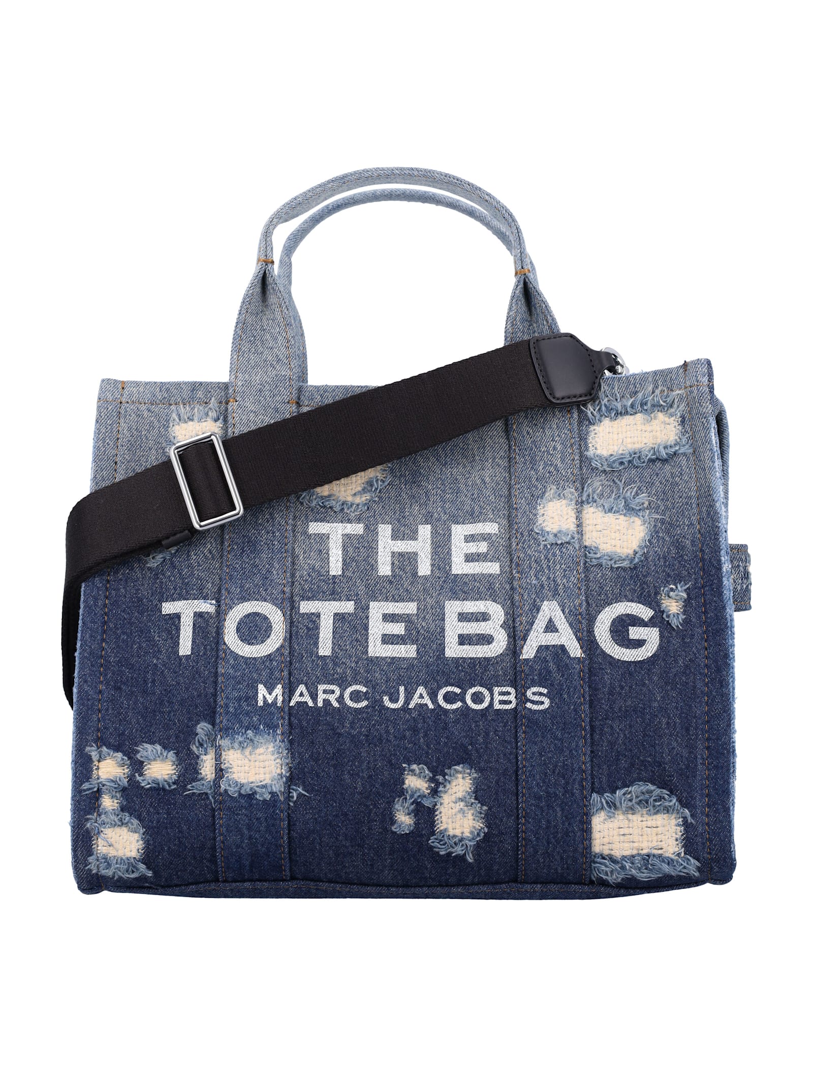 Shop Marc Jacobs The Rip And Repair Denim Medium Tote Bag In Punk Indigo