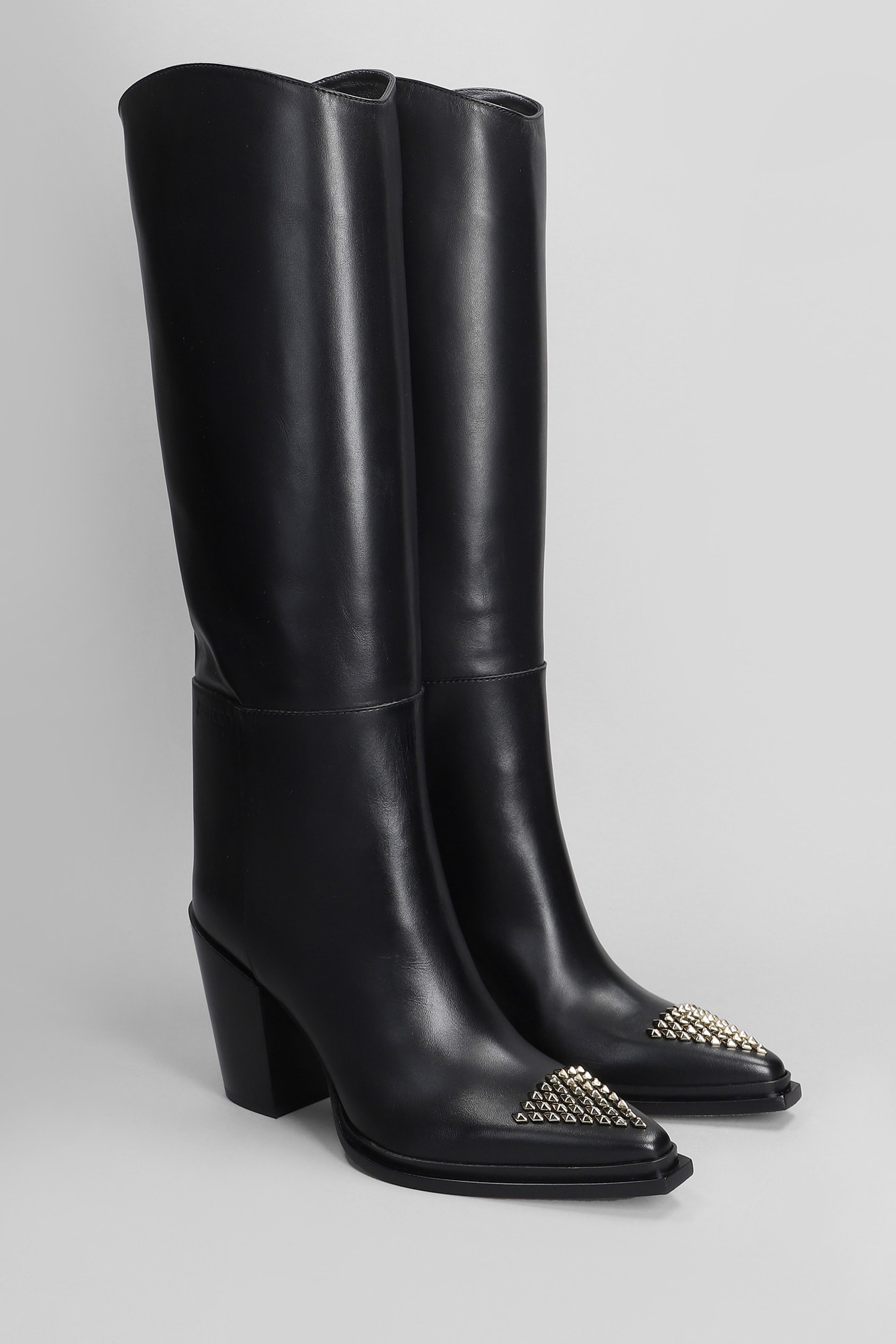 Shop Jimmy Choo Cece 80 High Heels Boots In Black Leather