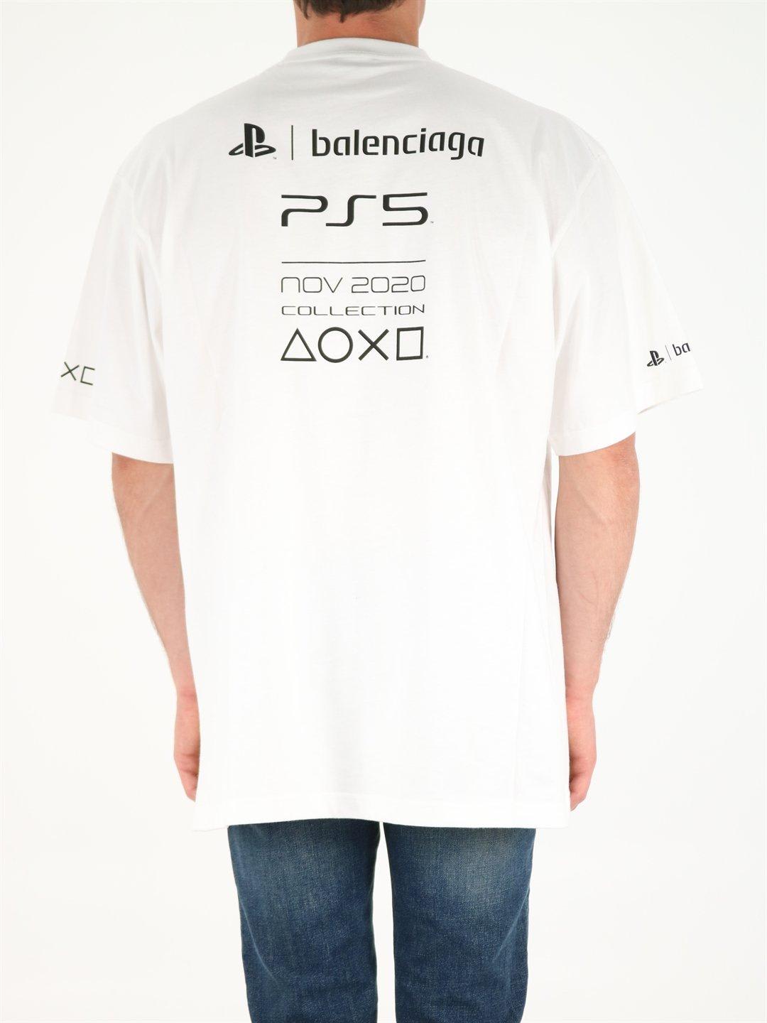 Shop Balenciaga X Sony Playstation 5 Boxy T-shirt In White