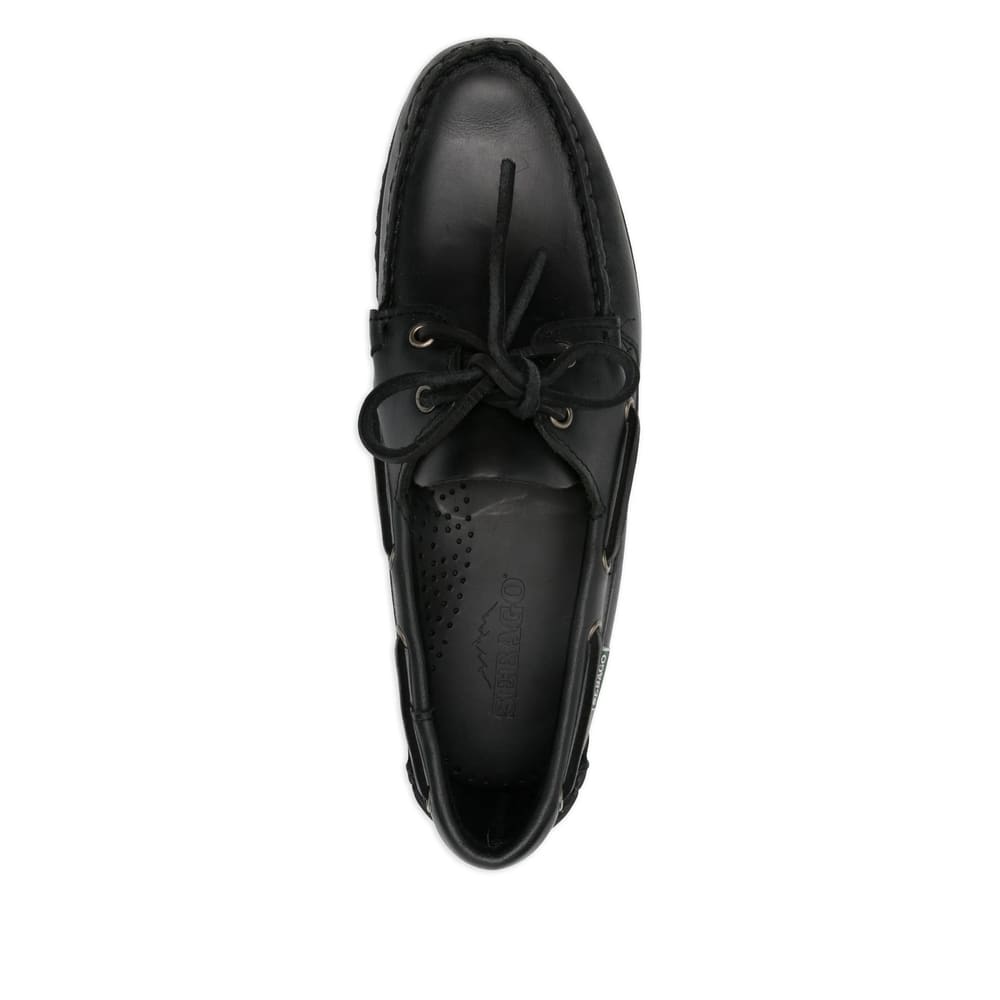 Sebago Brogues With Round Toe And Eyelet Detailing In Black
