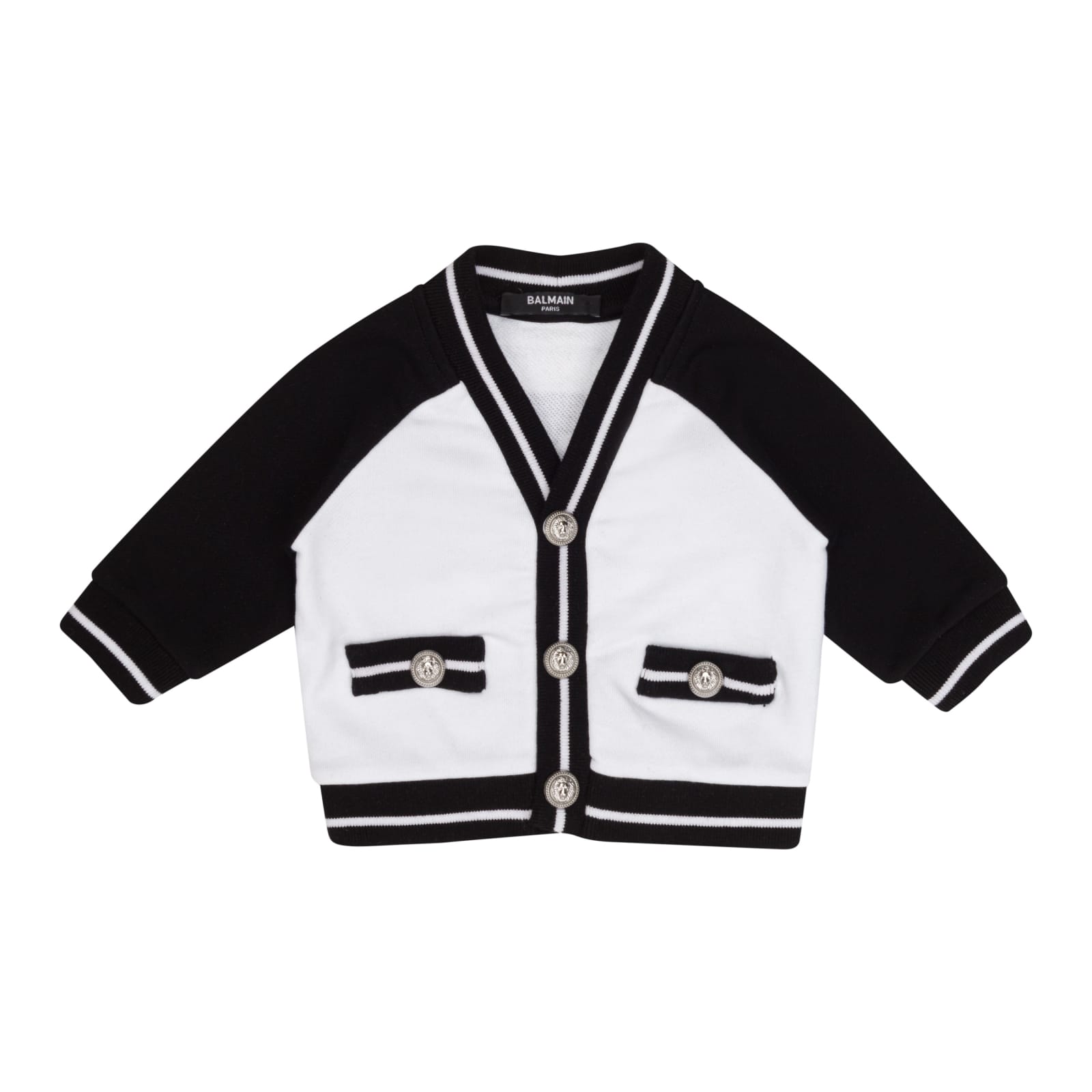 Balmain Kids' Two-tone Jacket In White