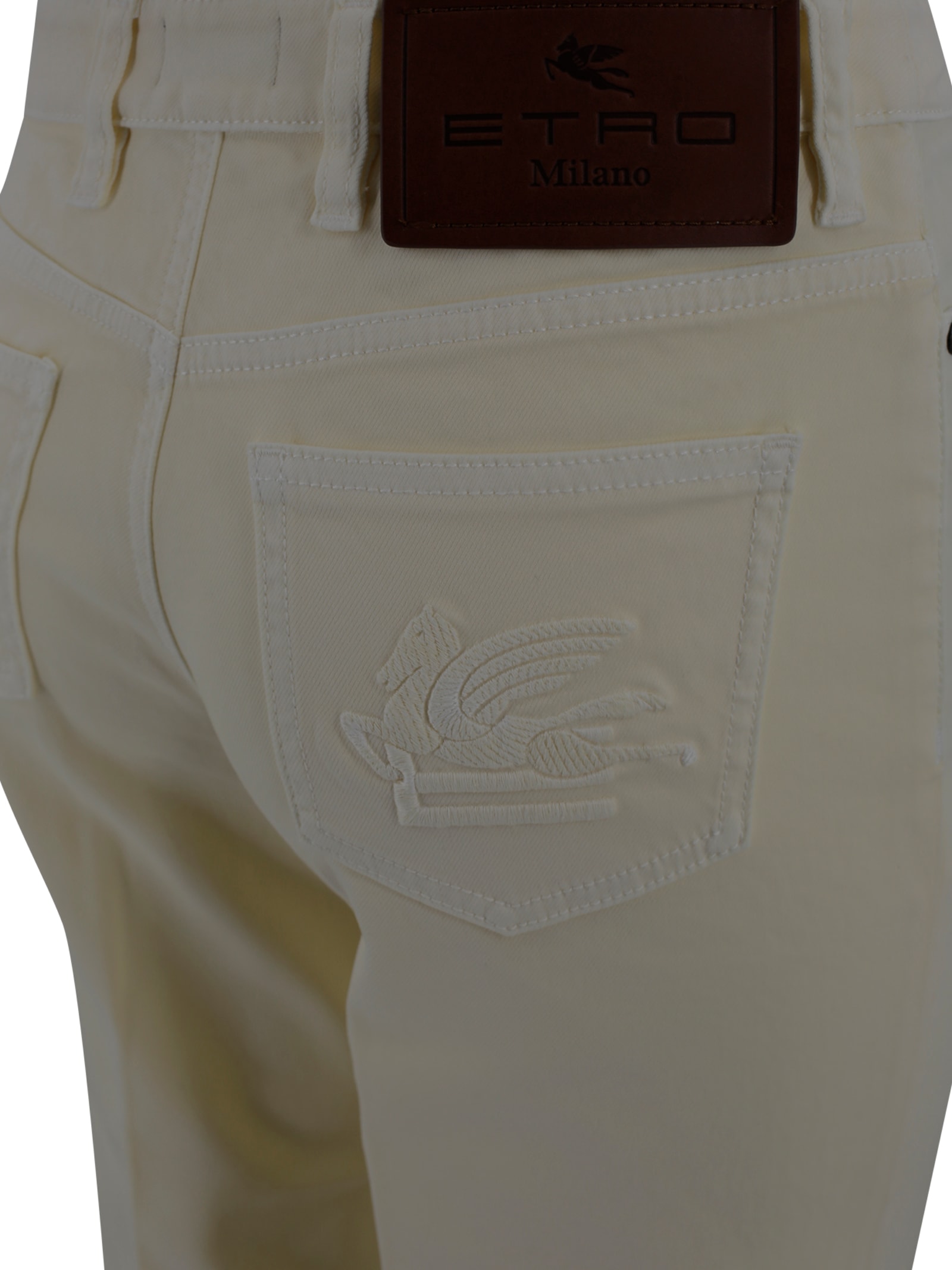 Etro Embroidered-detail Five-pocket Design Jeans In Green