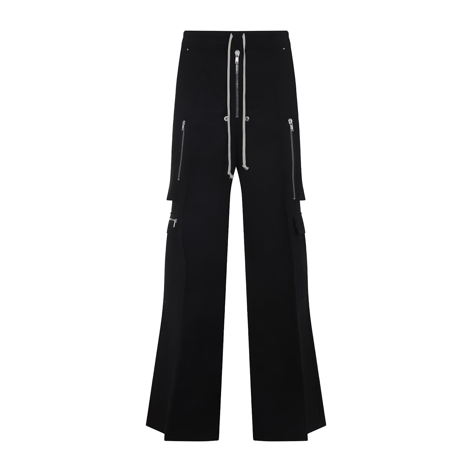 Rick Owens Wide-leg Trousers With High Waist And Utility Pockets In Black