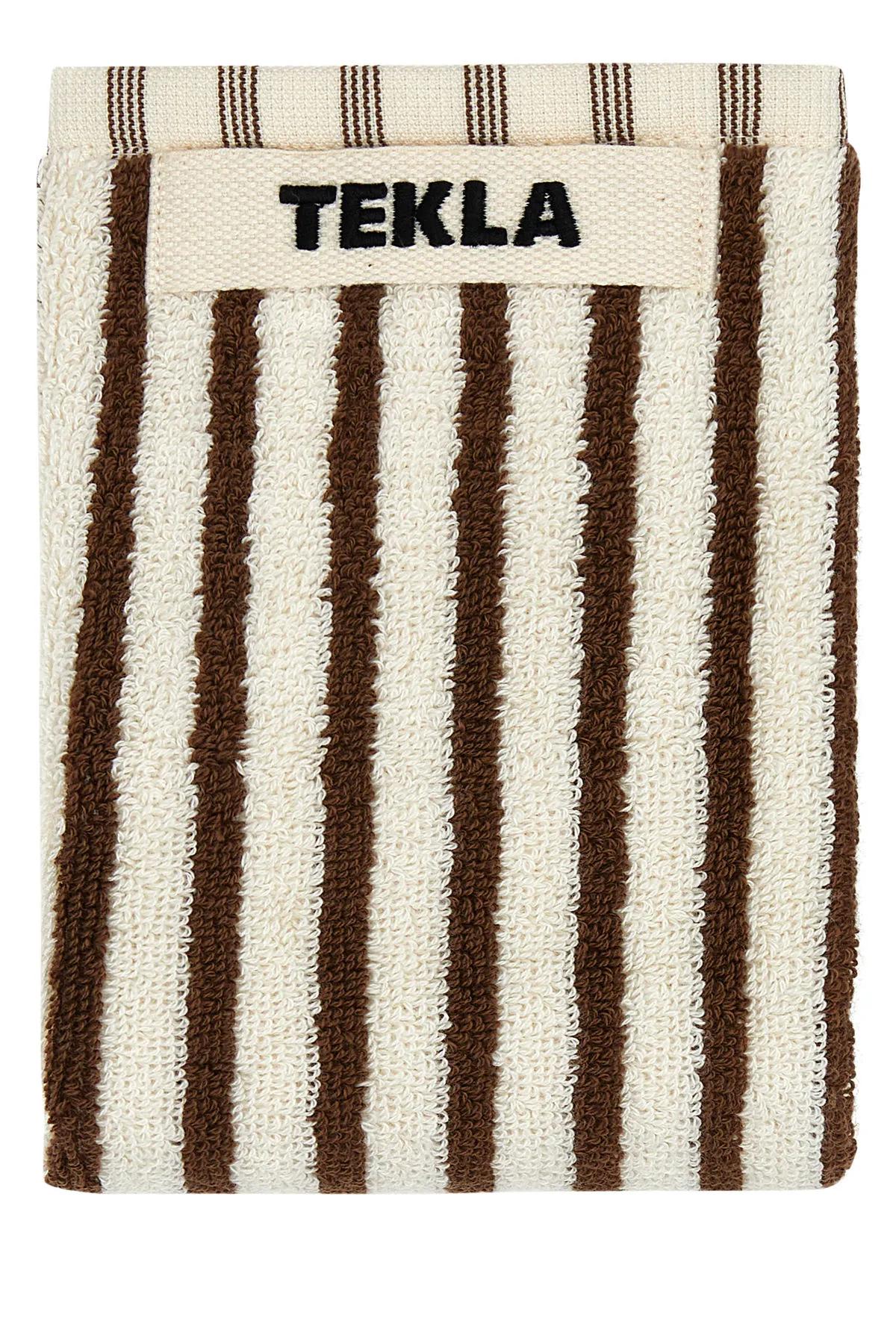 Tekla Embroidered Terry Towel In Brown