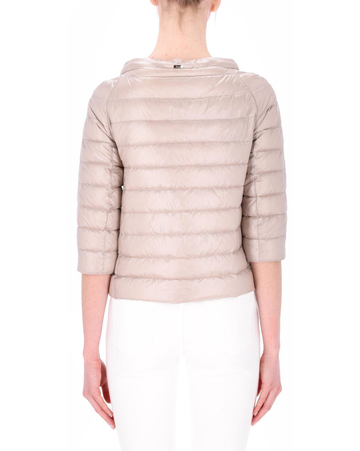 Shop Herno Cropped Sleeve Padded Jacket In Chantilly