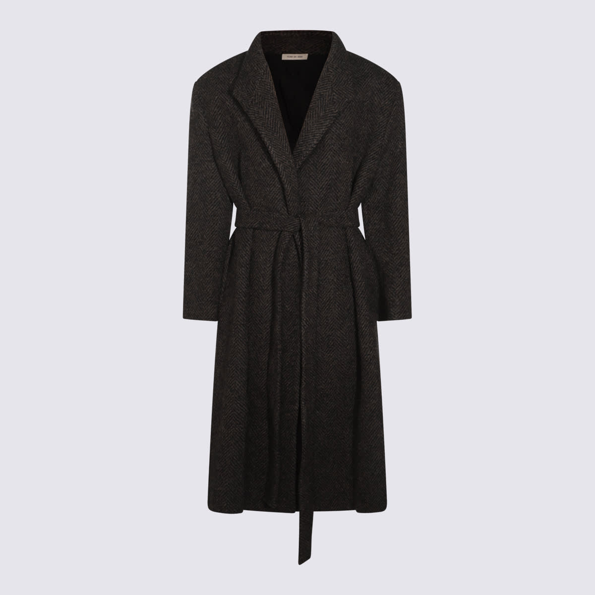 Shop Fear Of God Brown Wool Coat In Mocha