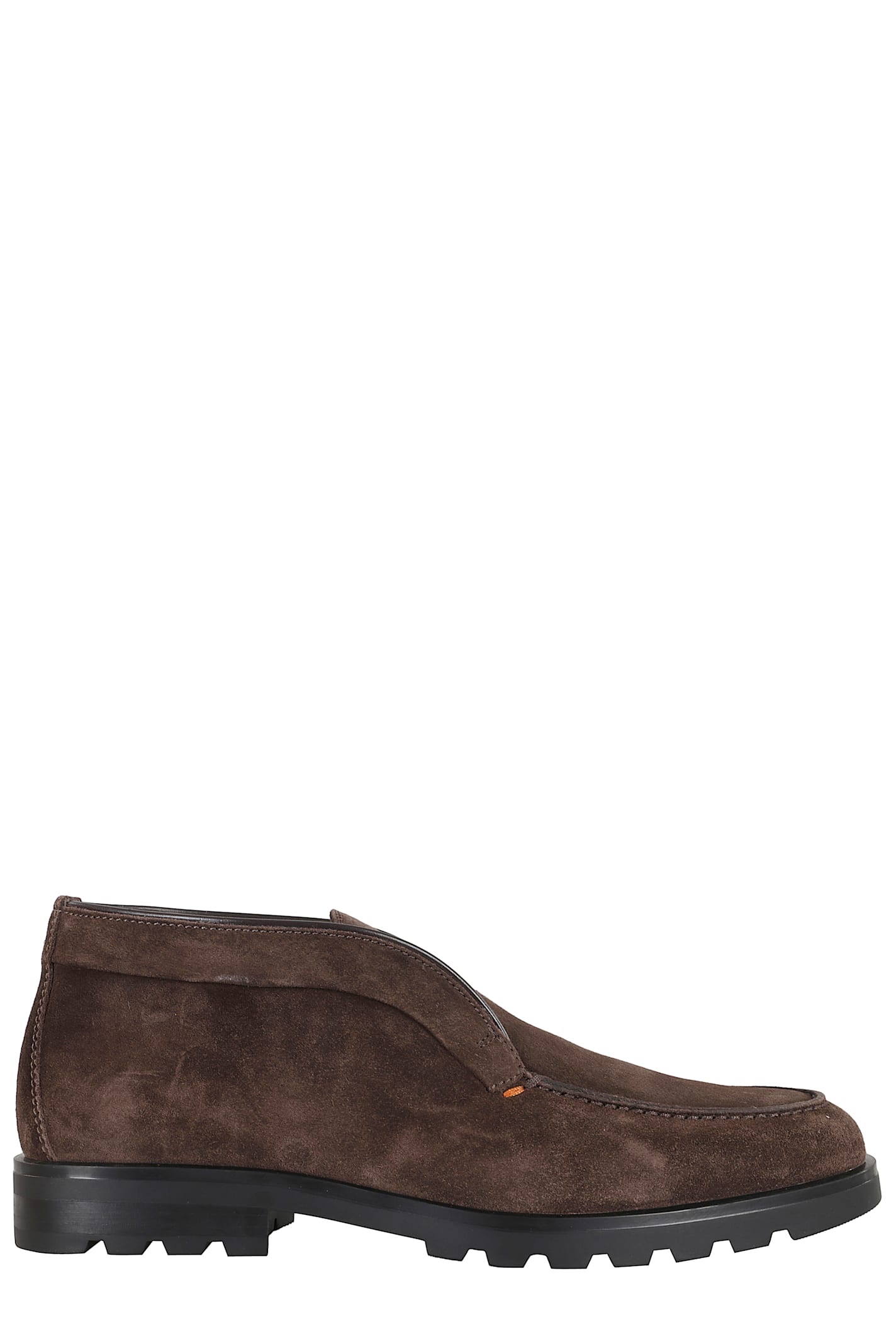 Santoni Slip-ons Desert Suede Loafers Rubber Sole In Brown