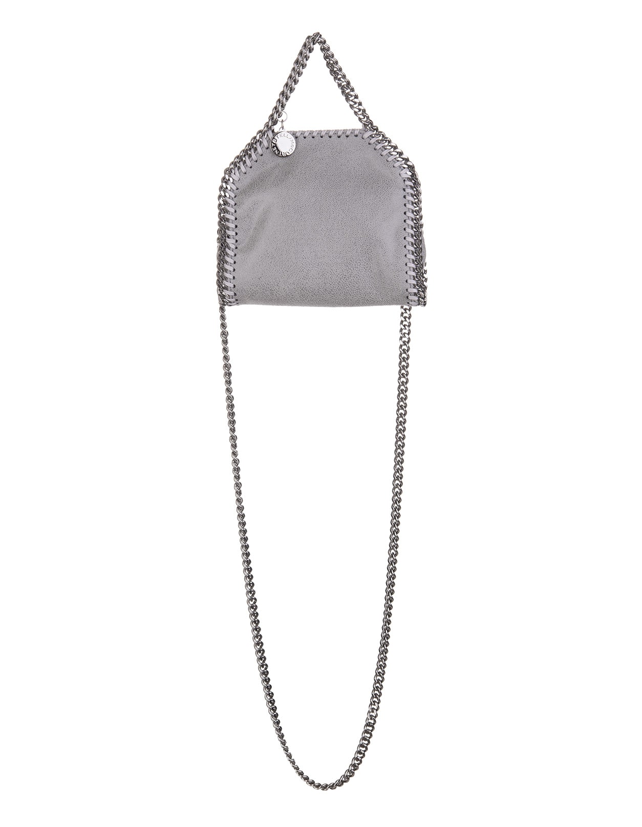Stella McCartney Light Grey And Silver Tiny Falabella Fold Over Bag