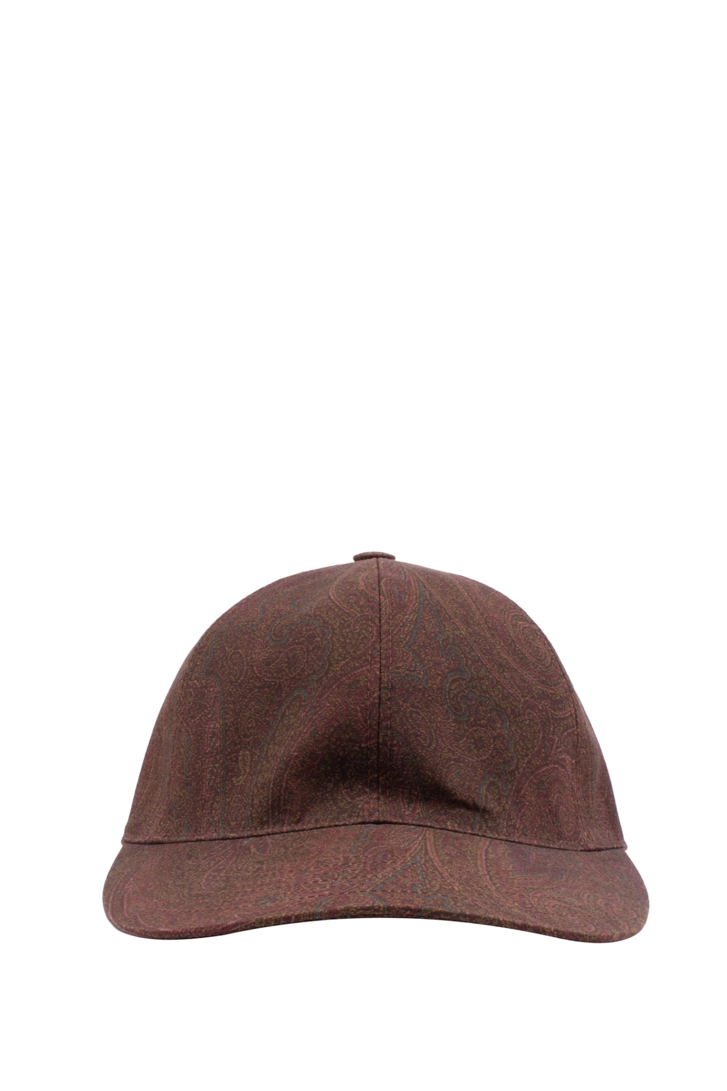Shop Etro Hat With Paisley Print In Brown