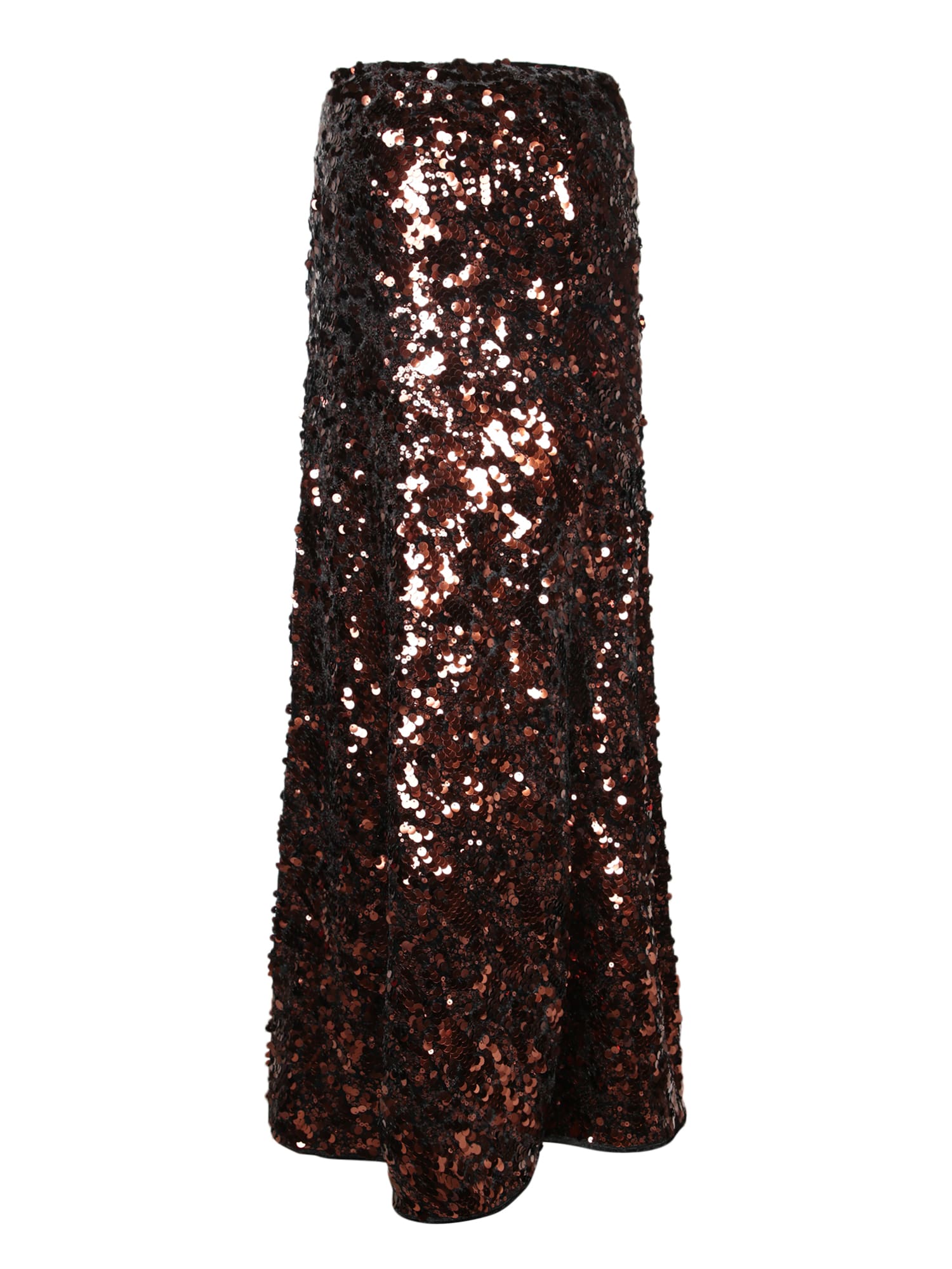 Ganni Sequinned Maxi Skirt In Brown