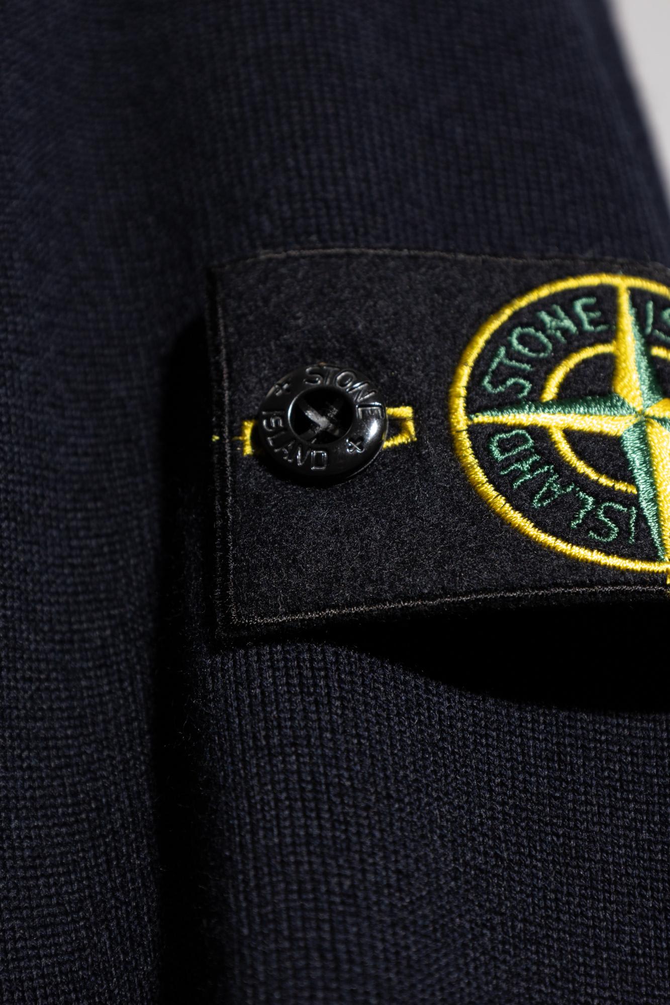 Stone Island Turtleneck Jumper With Finely Ribbed Trims In Black