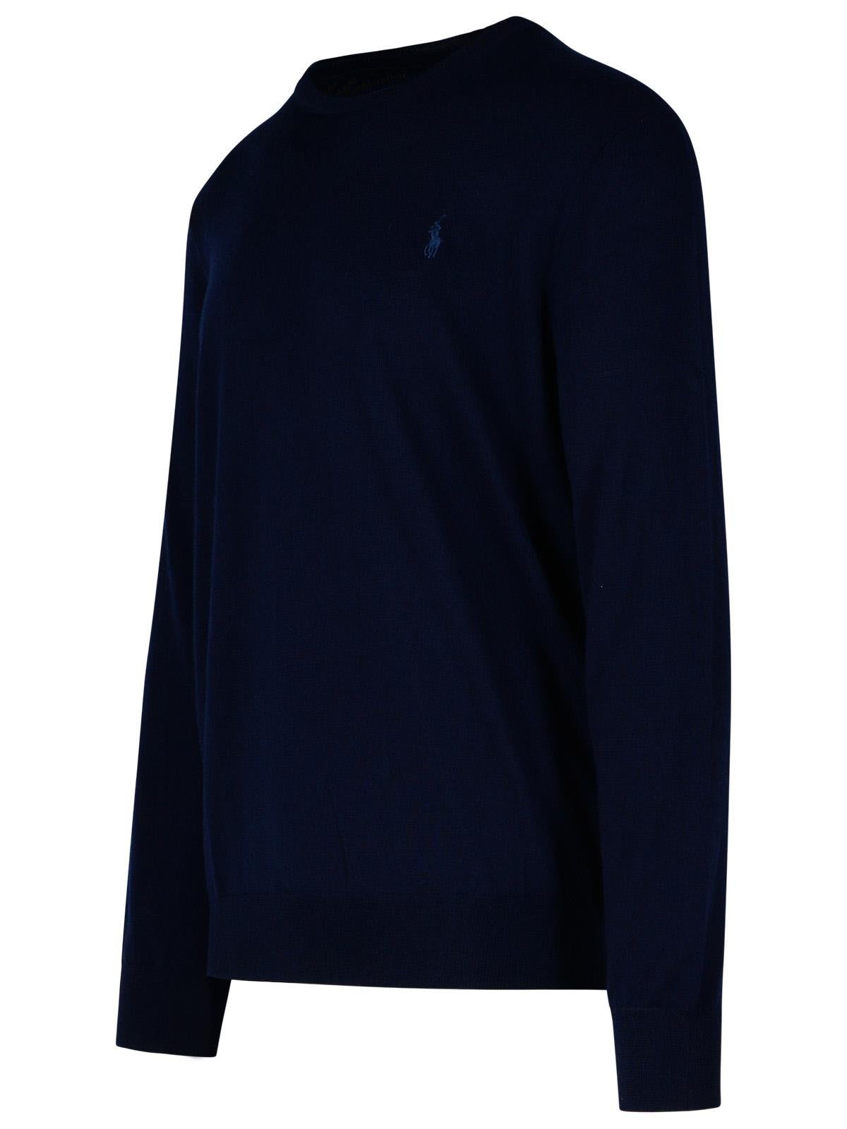 Shop Ralph Lauren Logo Embroidered Crewneck Jumper In Hunter Navy