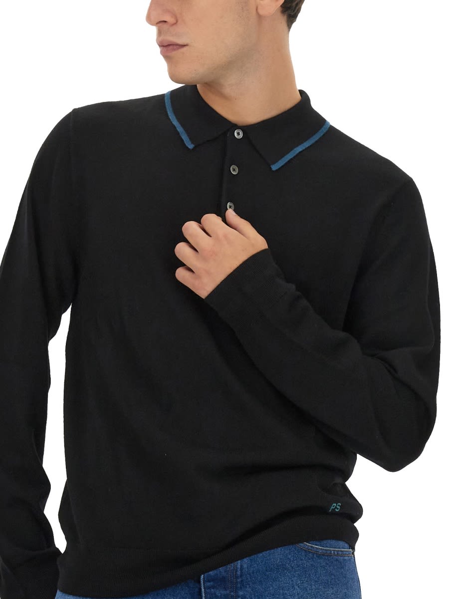 Shop Ps By Paul Smith Polo With Logo In Black