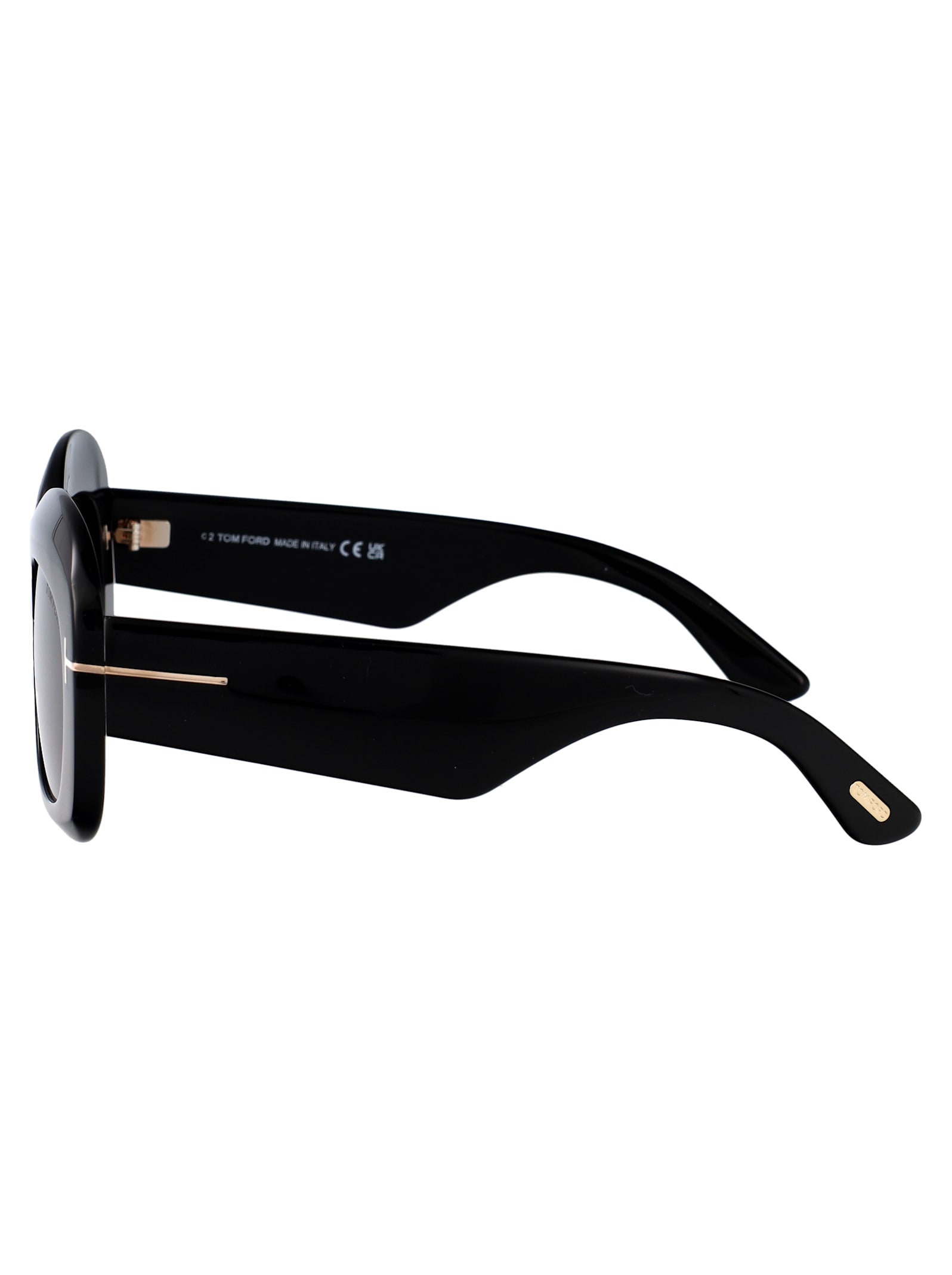Shop Tom Ford Carmen-02 Sunglasses In Nero Lucido / Fumo