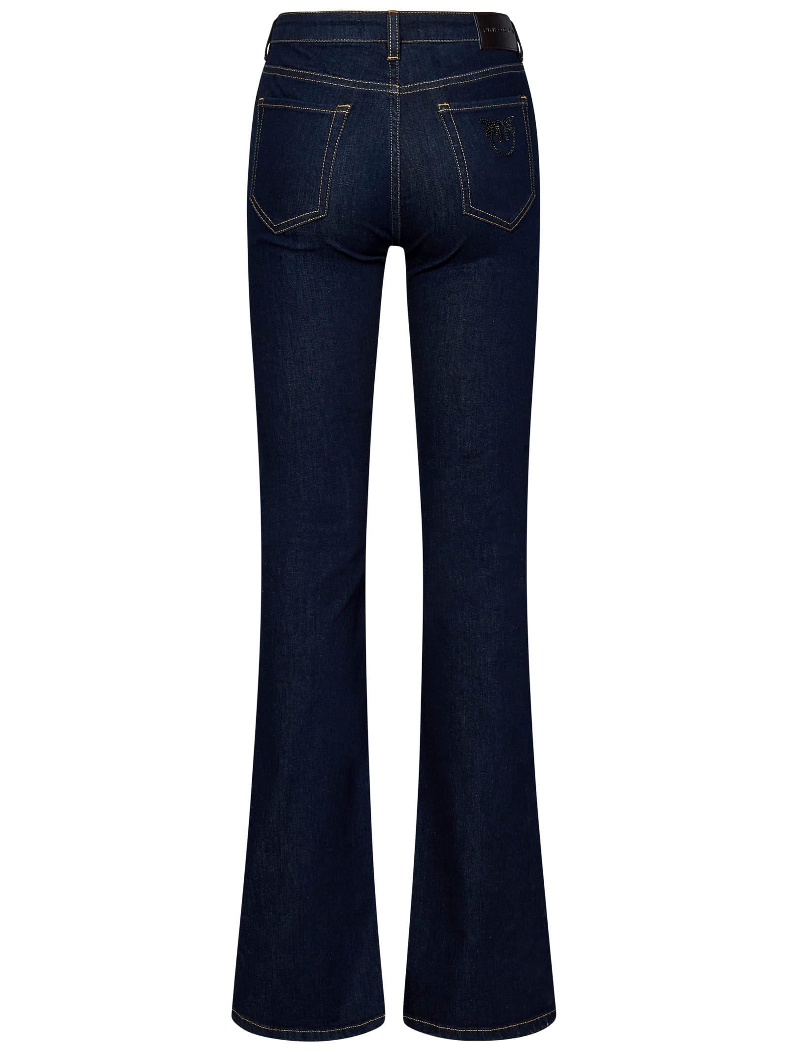 Shop Pinko Flora No Belt Flare Jeans In Blue