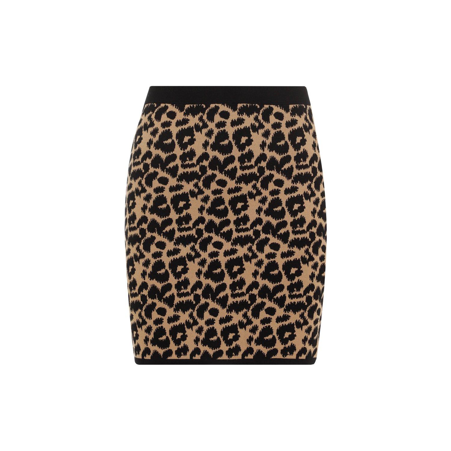 Leopard Print Knit Skirt