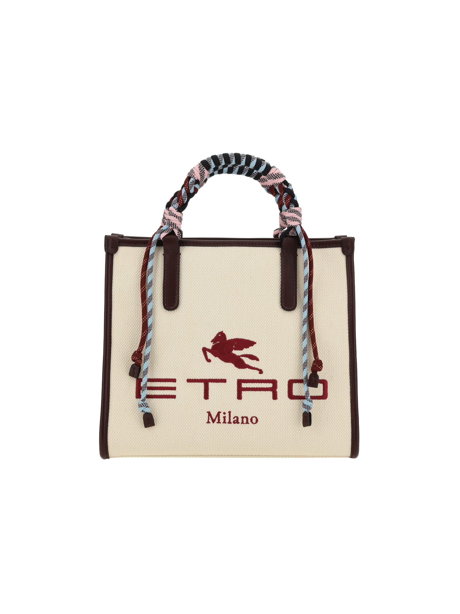 Love Trotter Medium Embroidered Tote Bag in Beige - Etro