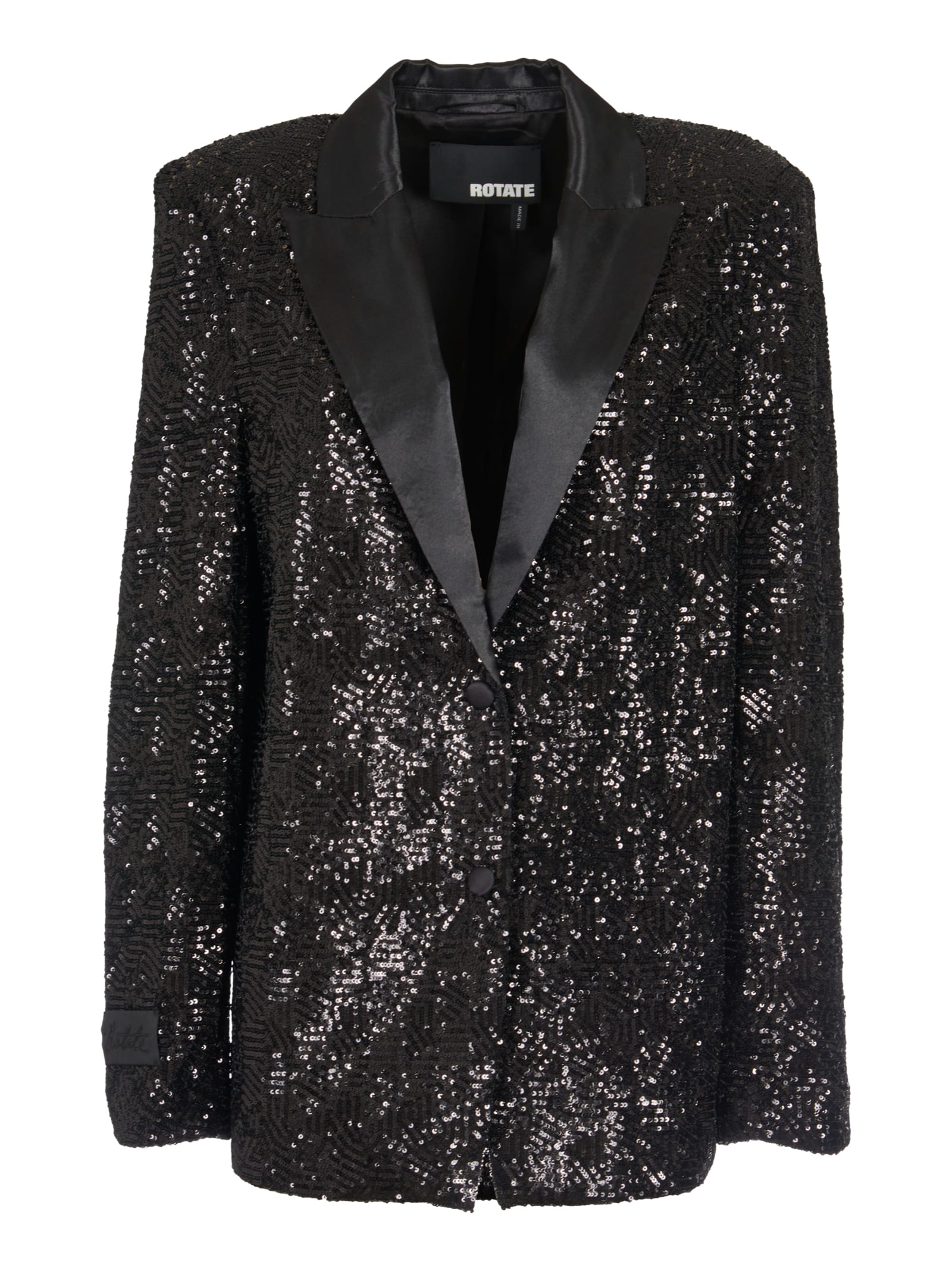 Single-breasted Bead Embellished Blazer