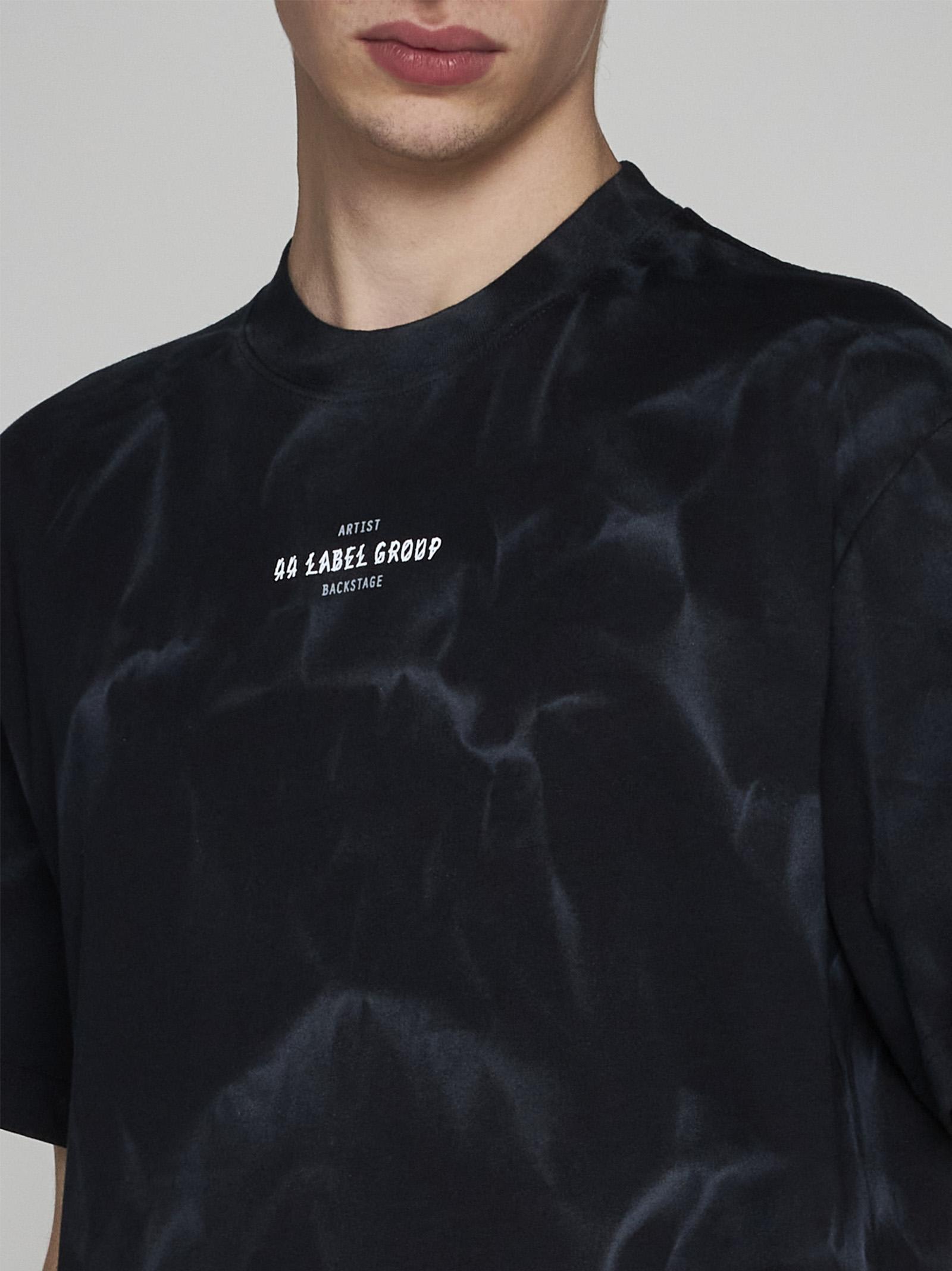 Shop 44 Label Group Smoke Logo Cotton T-shirt In Black