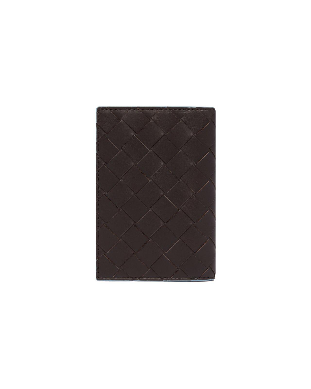 Shop Bottega Veneta Intrecciato Passport Case In Brown