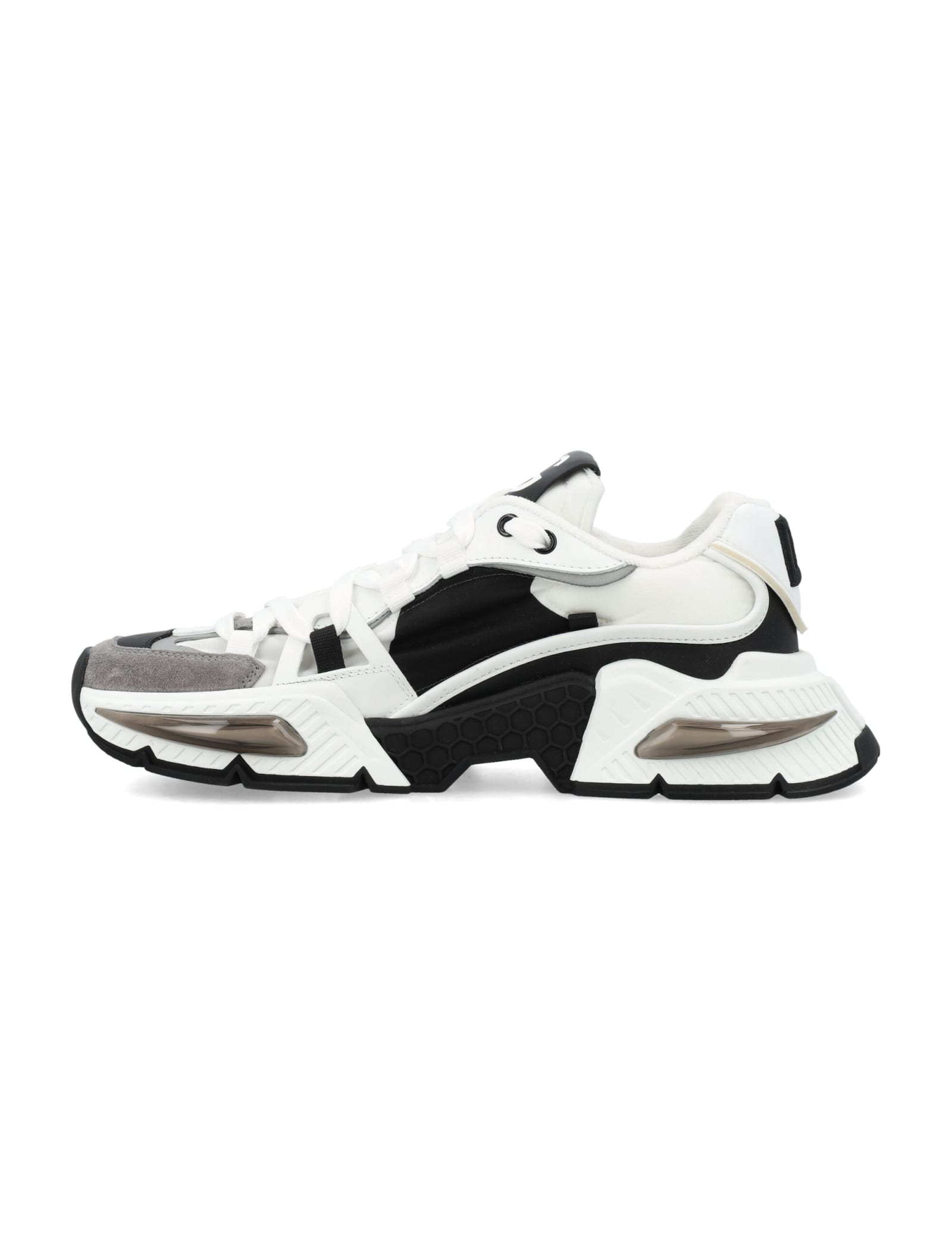 Shop Dolce & Gabbana Airmaster Mixed-material Sneakers In White