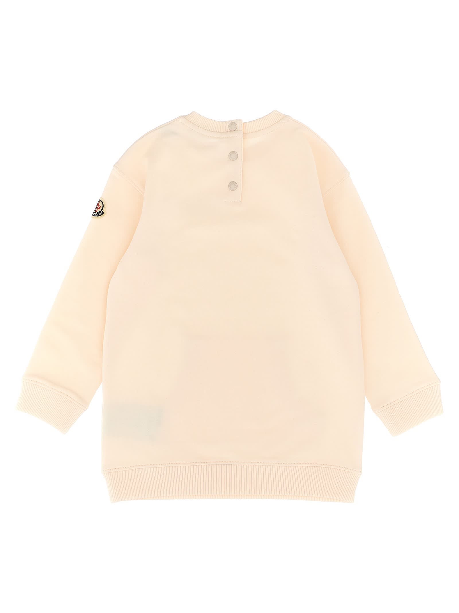 Moncler Logo Embroidery Dress In Yellow