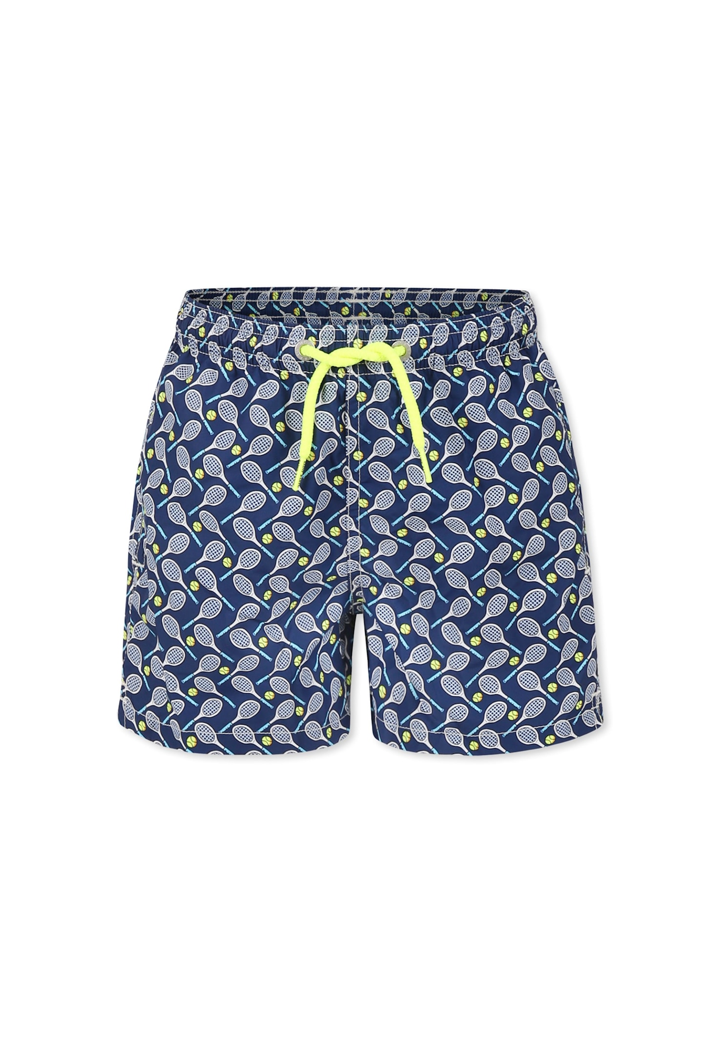 MC2 SAINT BARTH BLUE SWIM SHORTS FOR BOY WITH TENNIS RACKET PRINT
