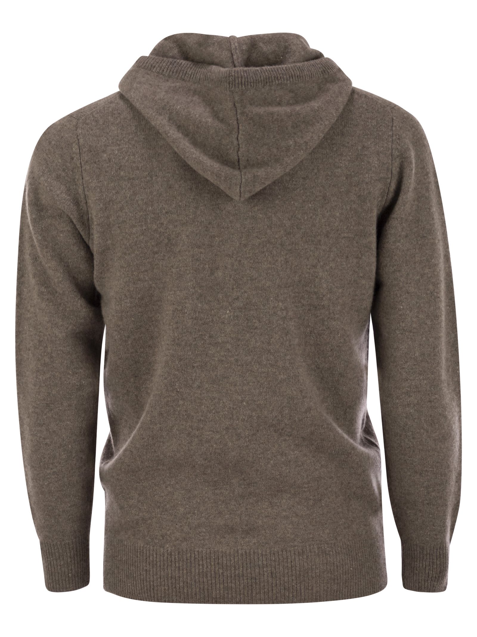 Mc2 Saint Barth Mahony - Hooded Lambswool Jumper In Hazelnut