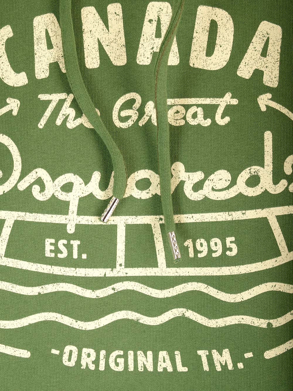 Dsquared2 Ragian Hoodie Sweatshirt With Lettering Print In Green