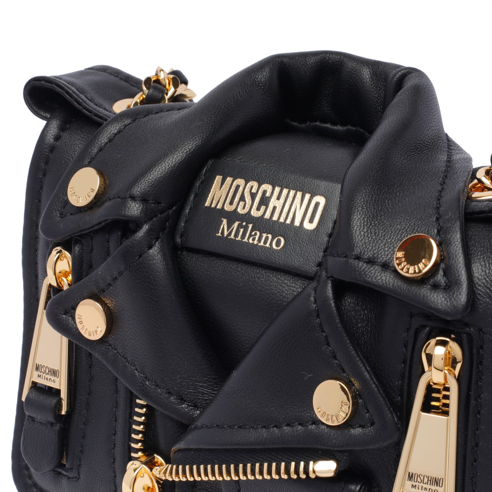 Shop Moschino Biker Bag In Black