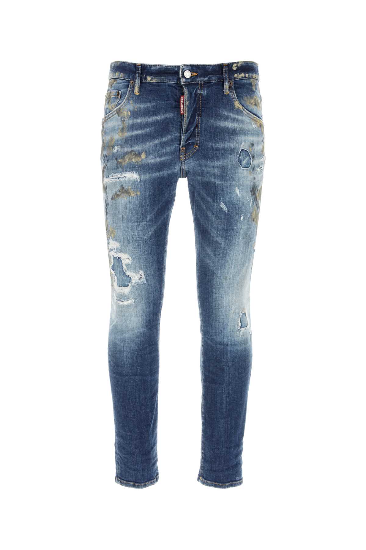 Shop Dsquared2 Stretch Denim Skater Jeans In Navyblue