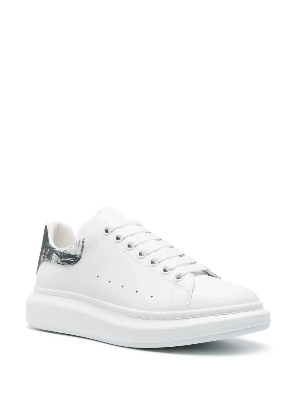 Shop Alexander Mcqueen White Oversized Sneakers With Fold Print