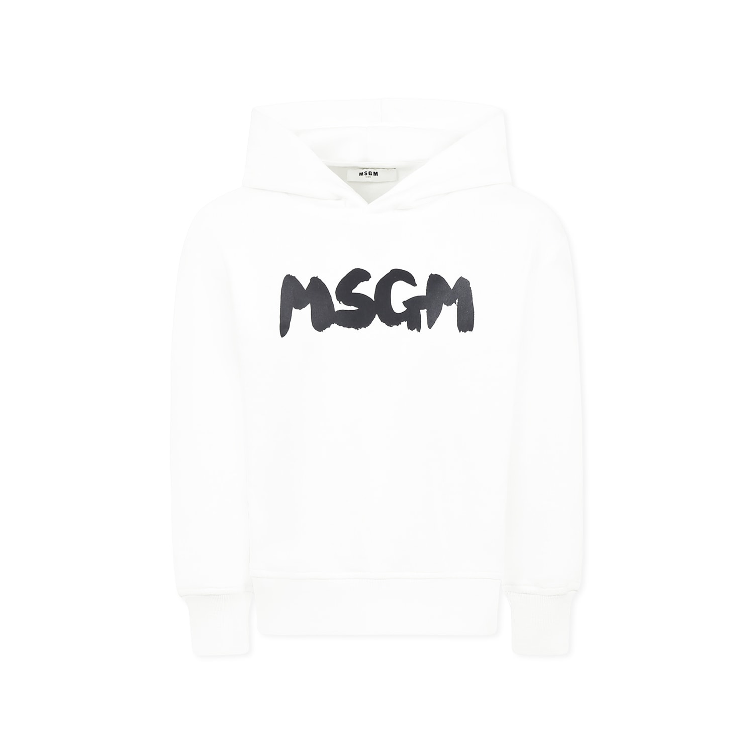 Shop Msgm White Sweatshirt For Kids With Logo