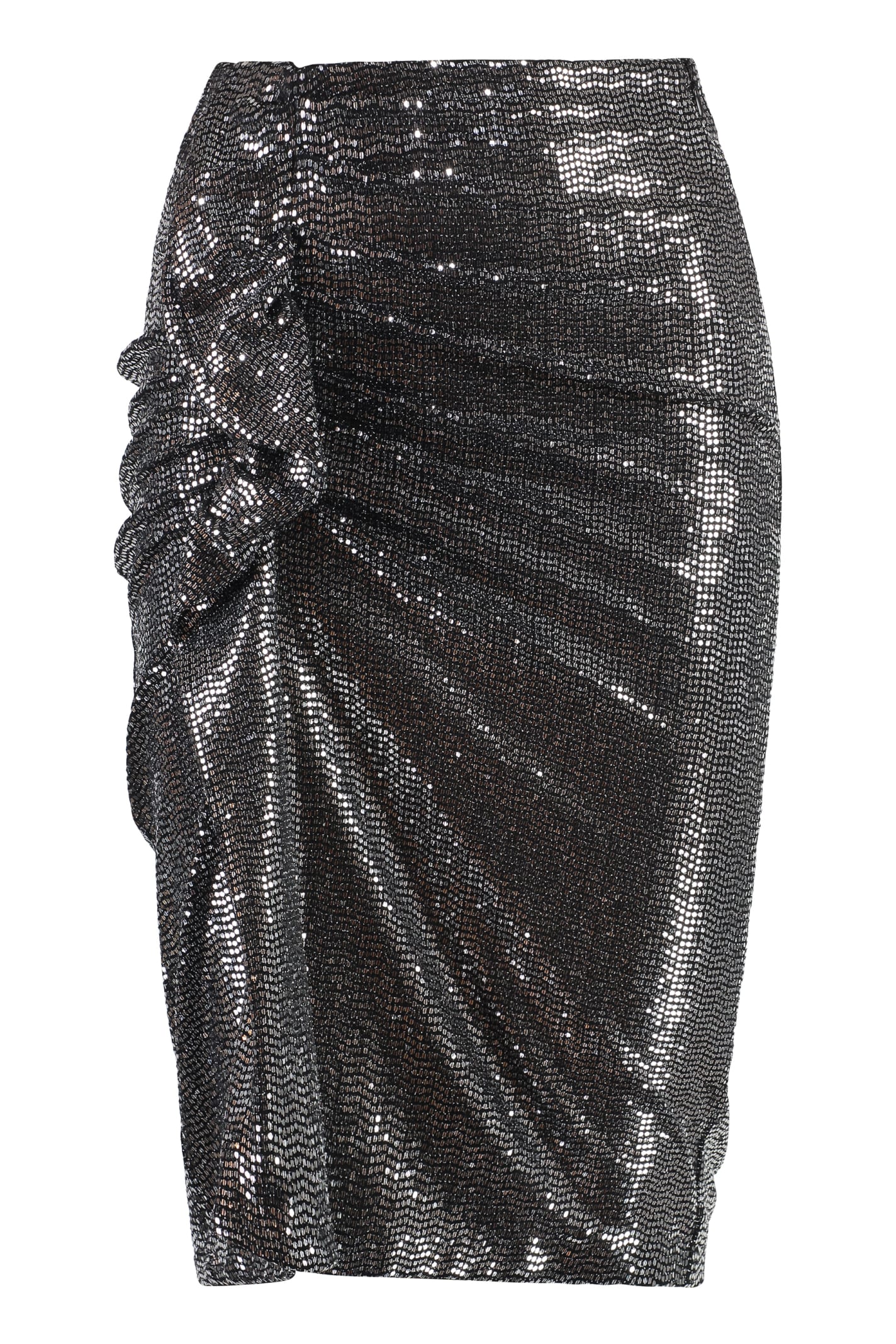 Shop Marant Etoile Sequin Skirt In Silver
