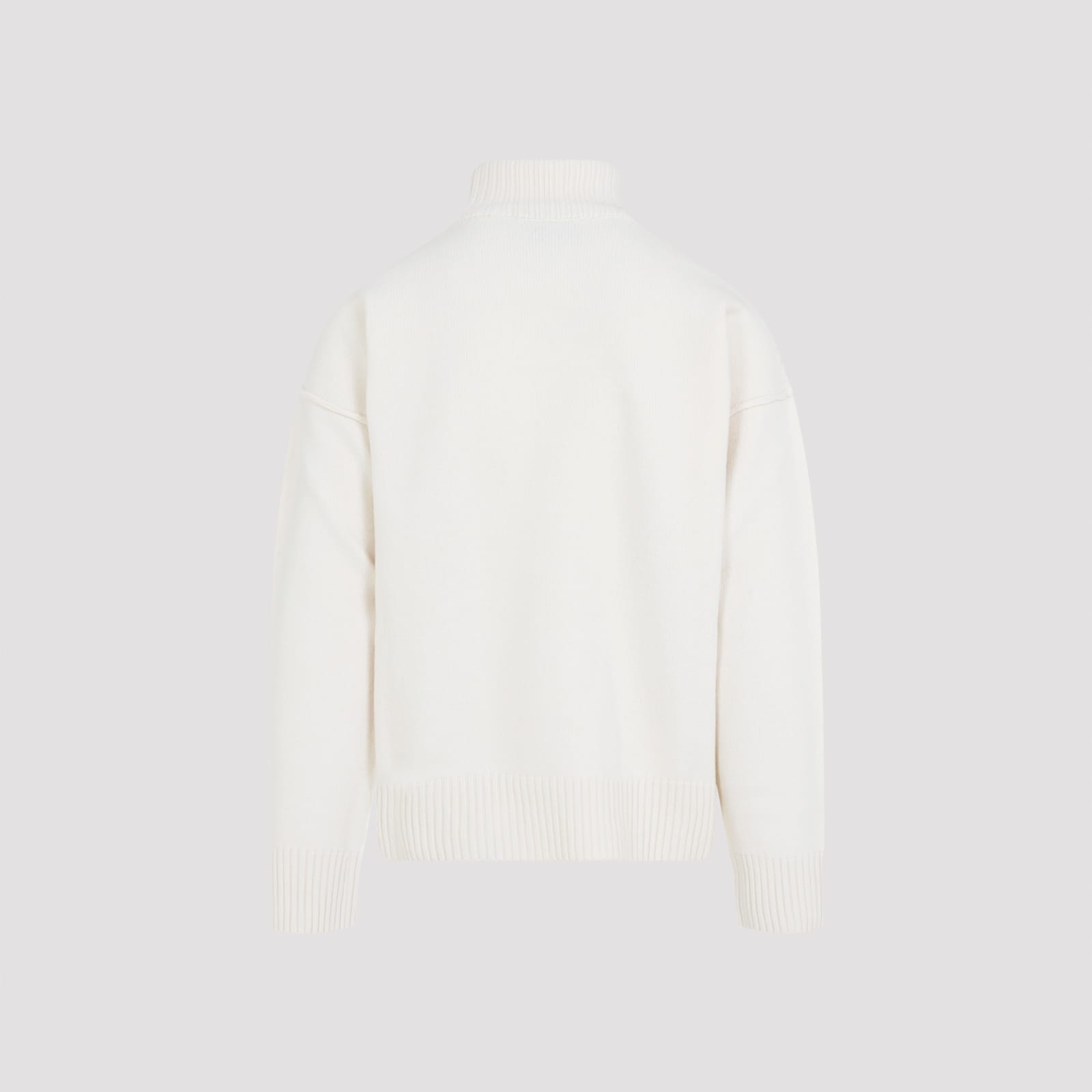 Ami Alexandre Mattiussi Ami Paris Turtleneck Sweater Ami De Coeur White Men In Animal Print