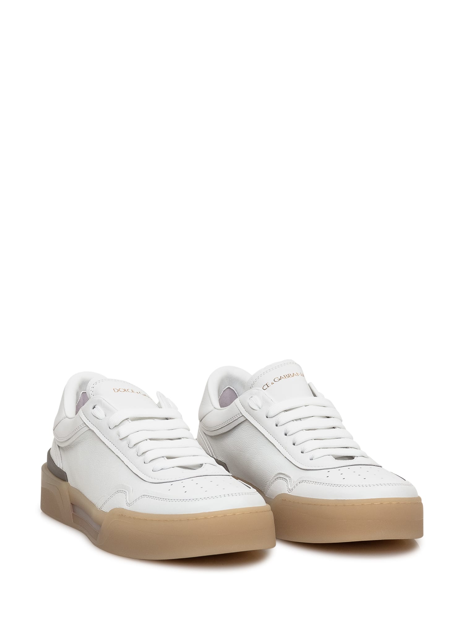 Shop Dolce & Gabbana New Roma Sneaker In Bianco/naturale