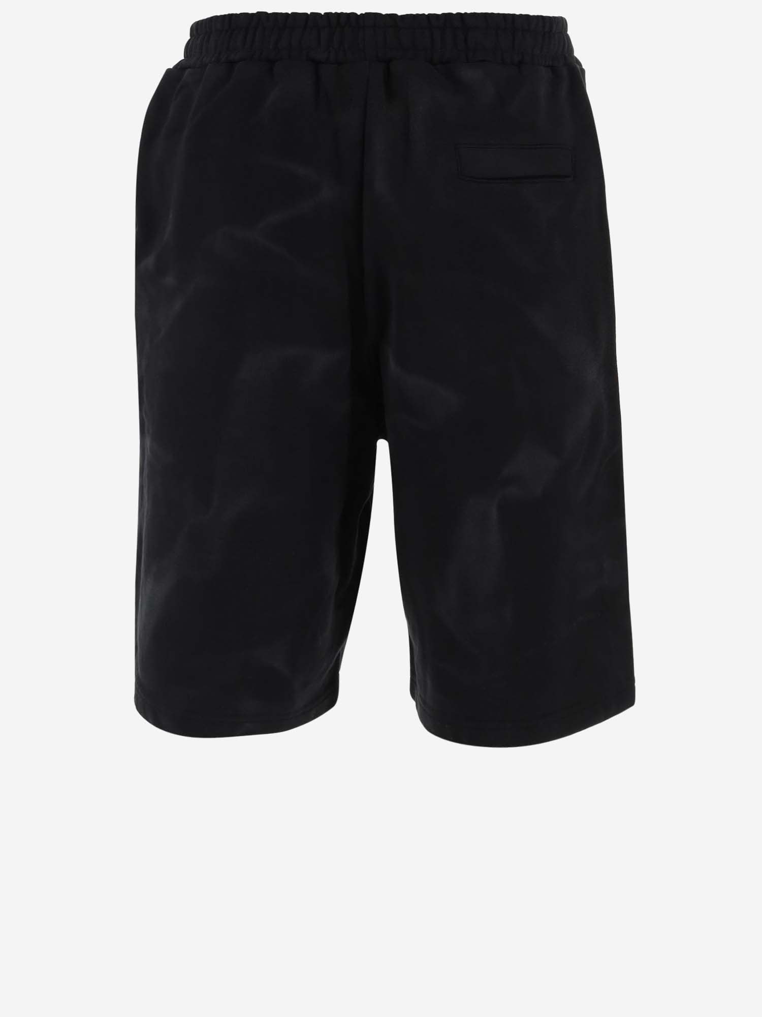 Shop 44 Label Group Cotton Bermuda Shorts With Logo Shorts In Black