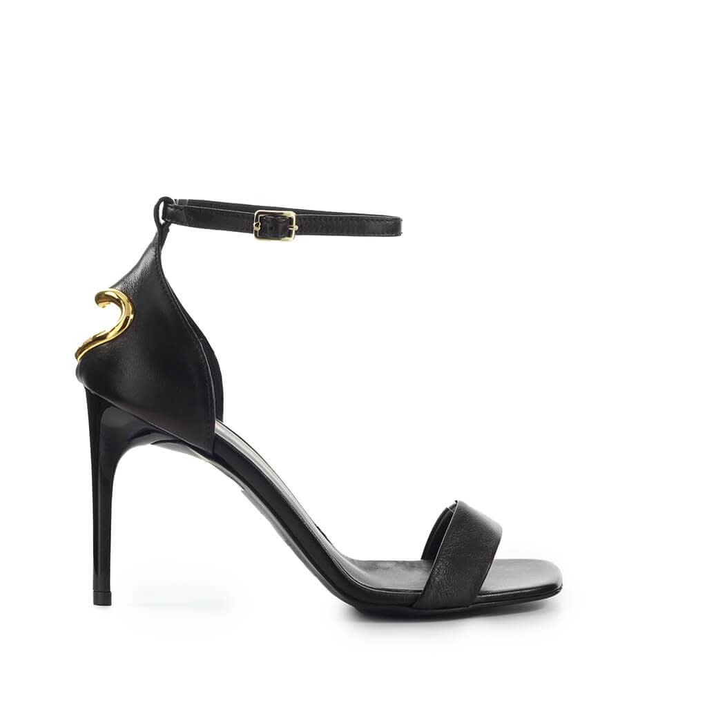 Buy Love Moschino Black Heeled Sandal online, shop Love Moschino shoes with free shipping