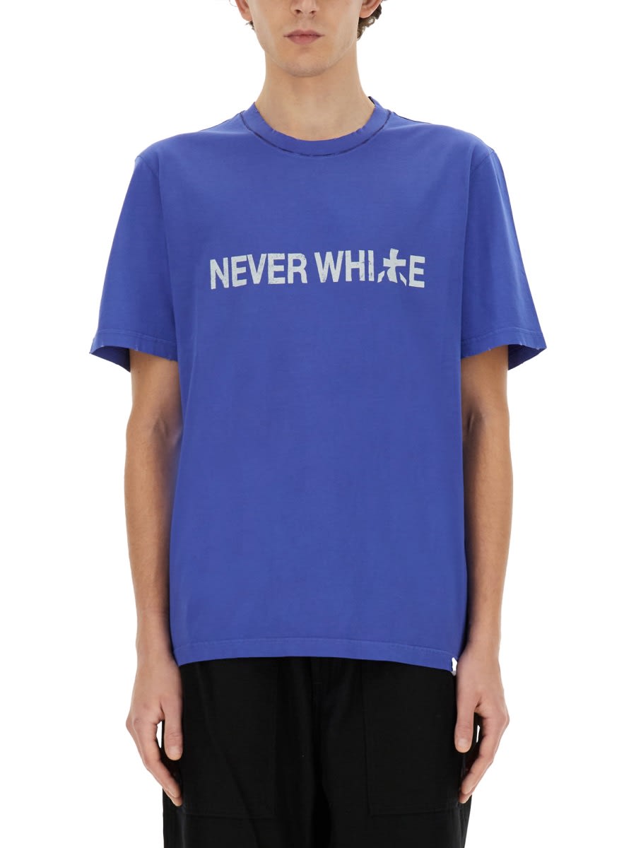 Shop Premiata Never White T-shirt In Blue