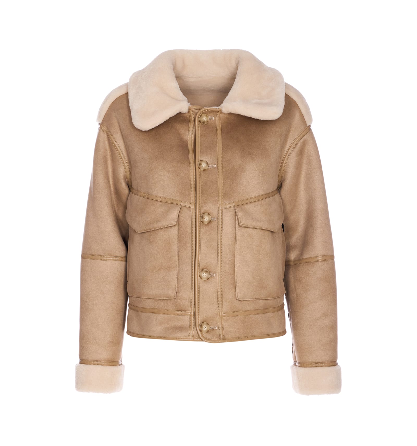 Urbancode Reversible Faux Fur Jacket With Suede Interior In Brown