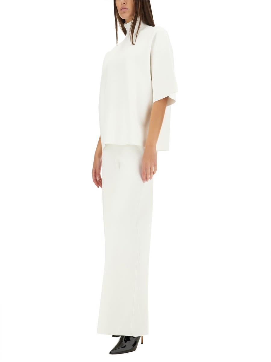 Theory Double Pleated Straight Pants In White