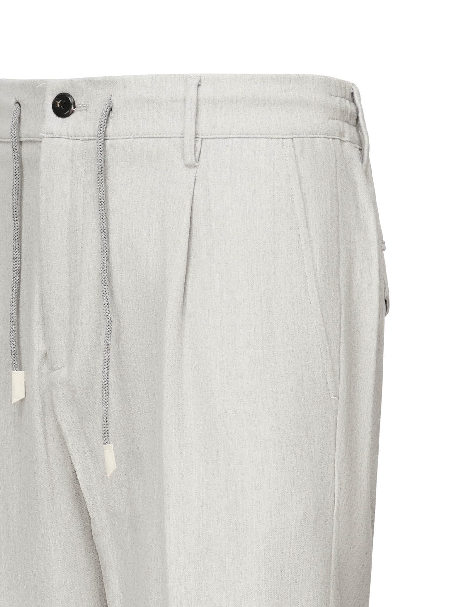 Eleventy Mens Drawstring Tapered-leg Linen Trousers Sand In Gray