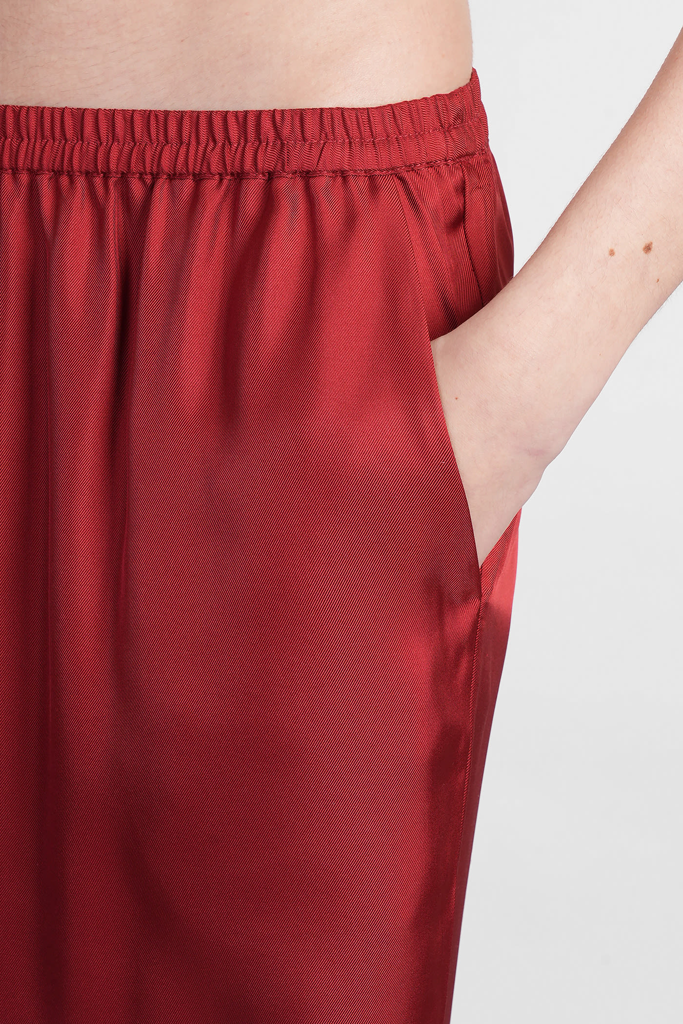 Shop Loulou Studio Alera Pants In Red Silk